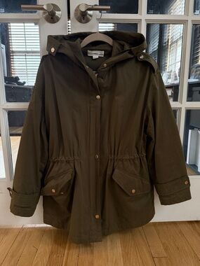 Olive Green Hooded MANGO Parka